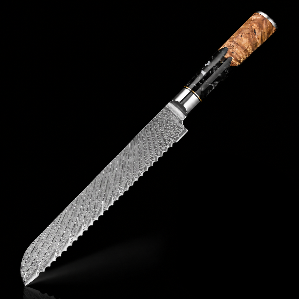 67-Layer VG10 Japanese Damascus Steel 4-Piece Knife Set – Black Resin Handle