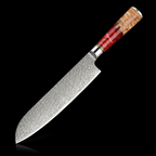 67-Layer VG10 Japanese Damascus Steel 6-Piece Knife Set – Red Resin Handle