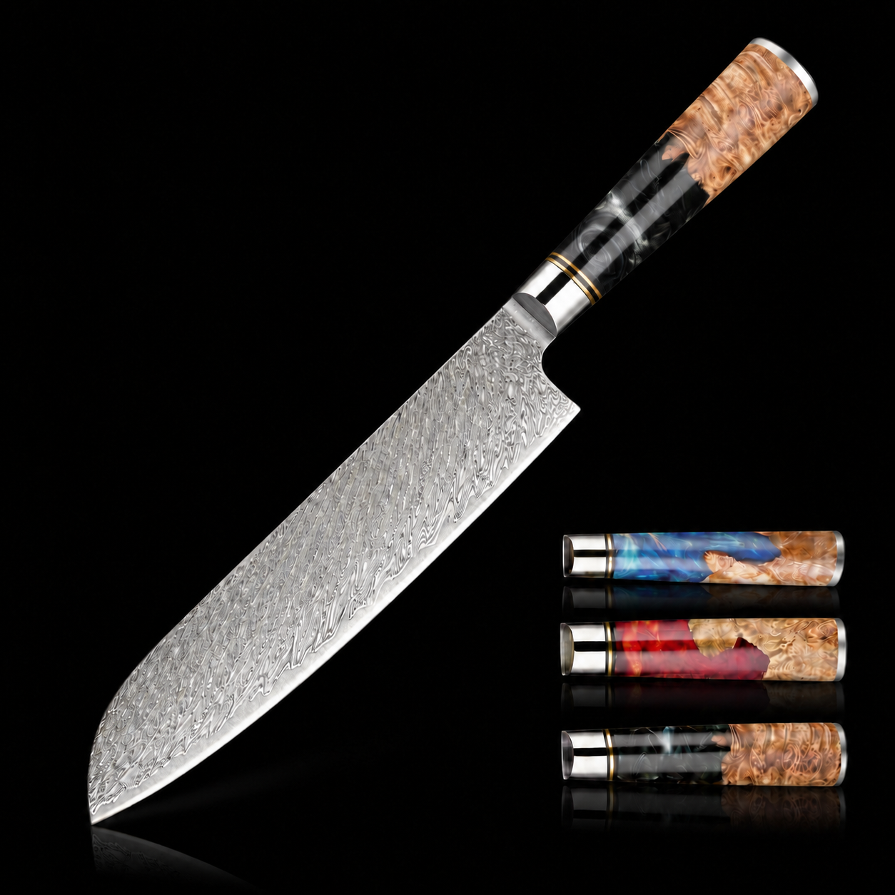 67-Layer VG10 Japanese Damascus Steel Santoku Knife – Premium Resin Handle