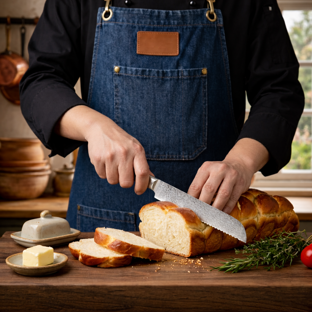 67-Layer VG10 Japanese Damascus Steel Bread Knife – Premium Resin Handle