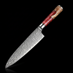 67-Layer VG10 Japanese Damascus Steel 3-Piece Knife Set – Red Resin Handle