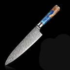 67-Layer VG10 Japanese Damascus Steel 3-Piece Knife Set – Blue Resin Handle