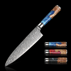 67-Layer VG10 Japanese Damascus Steel Chef Knife – Premium Resin Handle