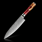 67-Layer VG10 Japanese Damascus Steel 6-Piece Knife Set – Red Resin Handle
