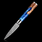67-Layer VG10 Japanese Damascus Steel 8-Piece Knife Set – Blue Resin Handle