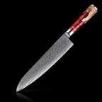 67-Layer VG10 Japanese Damascus Steel 7-Piece Knife Set – Red Resin Handle