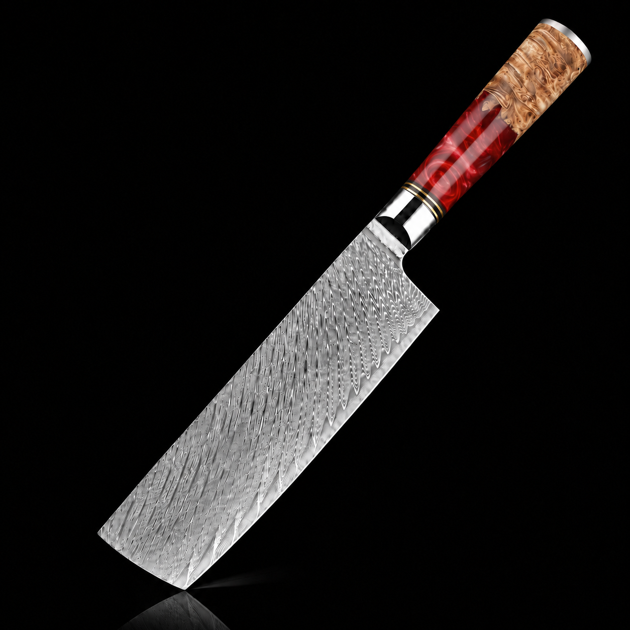 67-Layer VG10 Japanese Damascus Steel 6-Piece Knife Set – Red Resin Handle