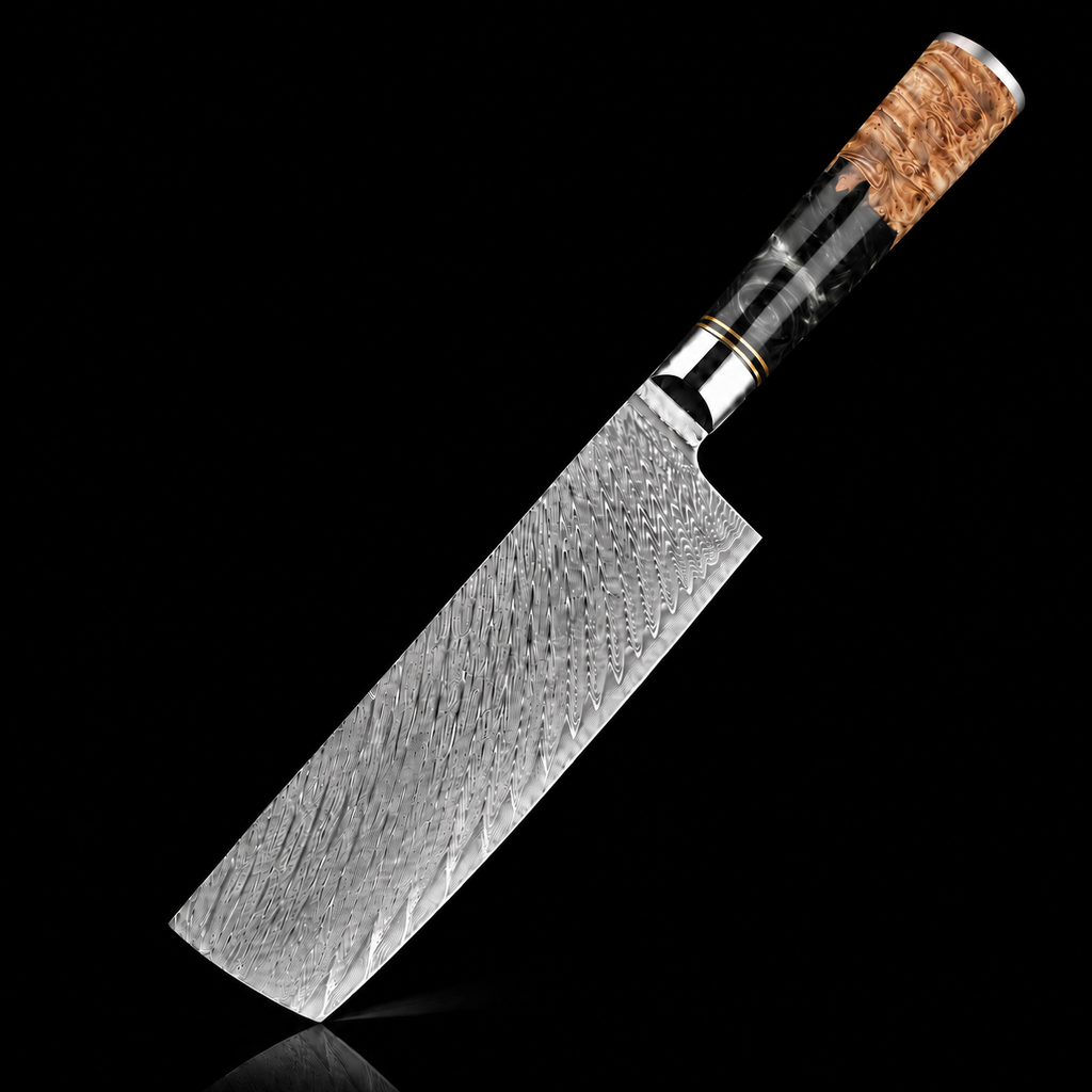 67-Layer VG10 Japanese Damascus Steel 7-Piece Knife Set – Black Resin Handle