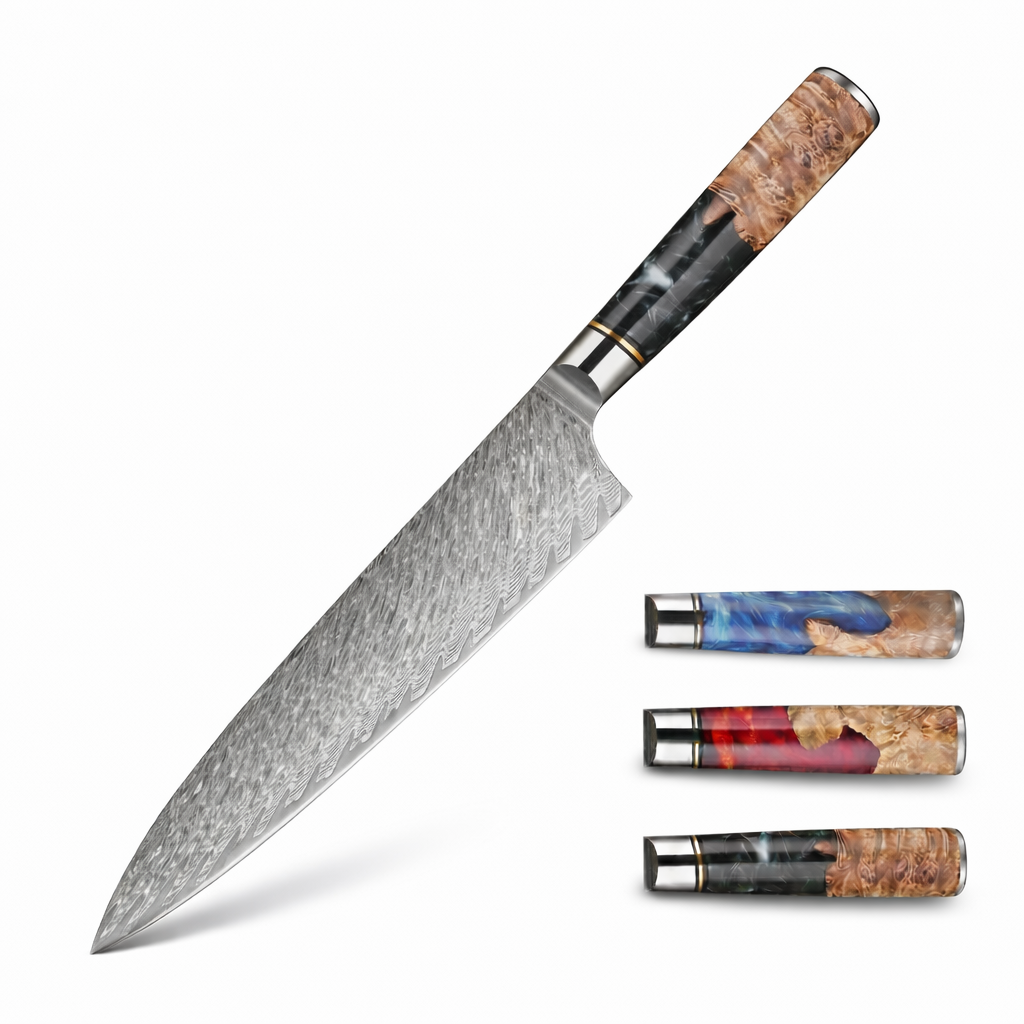67-Layer Damascus Steel Chef Knife – Premium Resin Handle