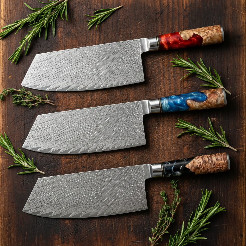 67-Layer VG10 Japanese Damascus Steel Cleaver Knife – Premium Resin Handle