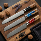 67-Layer VG10 Japanese Damascus Steel Bread Knife – Premium Resin Handle